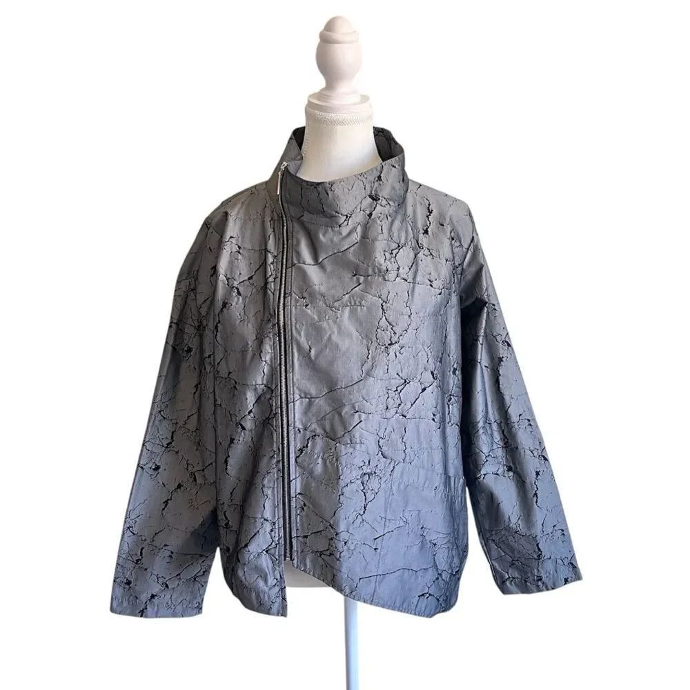 Sun Kim Gray Lightweight Asymmetrical Jacket Size Large